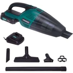 VONROC Aspirador De Mano - VPower 20V - Depósito De 0,5L - Juego Completo Incl. 1x Batería De 2,0Ah, Cargador, 3 Boquillas Y Tubo De Extensión