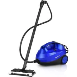 COSTWAY Limpiadora A Vapor Con 19 Accesorios, 1,5 L,2000 W Y Cierre De Seguridad Para Niños Para Alfombra Piso Ventana Automático (Azul)