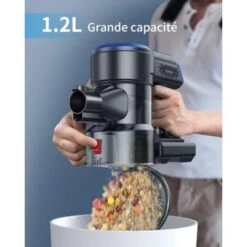 Aspirador Inalámbrico S12, 33 Kpa / 55 Min Aspirador Inalámbrico Potente Ligero, 5 Velocidades Controladas Por Pantalla Táctil, Contenedor De 1,2 L, Cepillo LED Para Pelos De Animales, Tapiz De Cocina, Coche -Hogar Limpieza Tienda 64487728 5