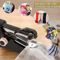 Mini Máquina De Coser Portátil - Máquina De Coser Portátil De Mano - Máquina De Coser Eléctrica Portátil Para Adultos - Adecuada Para Telas, Bricolaje, Viajes En El Hogar, Ropa -Hogar Limpieza Tienda 70837386 5