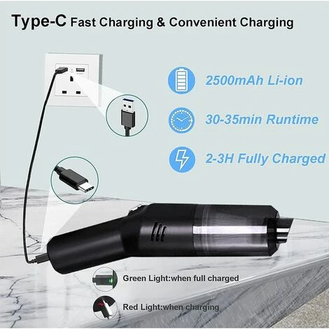 Aspiradora De Coche, Aspiradora De Mesa Inalámbrica (400 G, Mini Aspiradora De Mano, 4500 Pa Pequeña Aspiradora Portátil Y Potente, Para Limpieza De Coche/teclado/ordenador/mascotas 3 Aspiradora De Coche, Aspiradora De Mesa Inalámbrica (400 G, Mini Aspiradora De Mano, 4500 Pa Pequeña Aspiradora Portátil Y Potente, Para Limpieza De Coche/teclado/ordenador/mascotas - Imagen 3