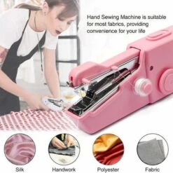 Mini Máquina De Coser De Mano, Máquina De Coser De Reparación Inalámbrica De Mano Para Ropa De Tela De Uso Doméstico -Hogar Limpieza Tienda 74996534 4