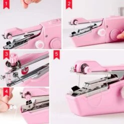 Mini Máquina De Coser De Mano, Máquina De Coser De Reparación Inalámbrica De Mano Para Ropa De Tela De Uso Doméstico -Hogar Limpieza Tienda 74996534 5
