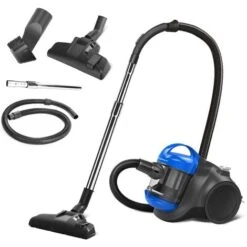 Aigostar - Aspirador Sin Bolsa, Aspiradoras De Trineo Boquilla 2 En 1 Para Ranuras, Filtro Lavable Antialergias, Radio De Acción De 7.5 M, Azul