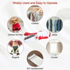 Máquina De Coser De Mano Mini Máquina De Coser Eléctrica Portátil Para Adultos, Fácil De Usar Y Rápida De Coser Adecuada Para Ropa, Telas, Cortinas, Viajes A Casa -Hogar Limpieza Tienda 81288319 4