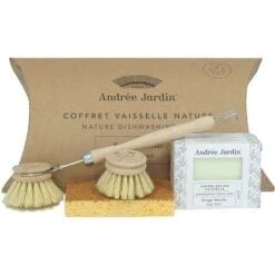 Juego De Lavavajillas Con Cepillo De Jabón Y Esponja Nature