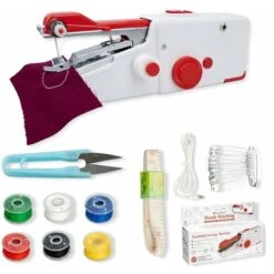 Máquina De Coser Portátil, Mini Máquina De Coser Eléctrica Portátil Para Adultos, Puntada Rápida Adecuada Para Ropa, Telas, Viajes En Casa DIY