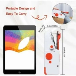 Máquina De Coser Portátil, Mini Máquina De Coser Eléctrica Portátil Para Adultos, Puntada Rápida Adecuada Para Ropa, Telas, Viajes En Casa DIY -Hogar Limpieza Tienda 97079557 4