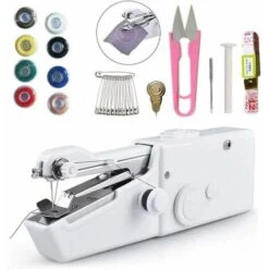 Mini Máquina De Coser Eléctrica Portátil Con Accesorios De Costura Para Telas…