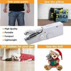 Mini Máquina De Coser Eléctrica Portátil Con Accesorios De Costura Para Telas… -Hogar Limpieza Tienda 97079815 4