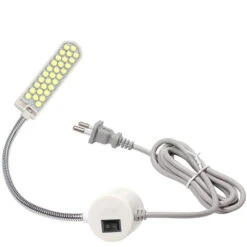 AC110-245V 2W 30LED Máquina De Coser Lámpara De Luz Base Fija Magnética Tubo Flexible Flexible Diseño De Cuello De Ganso Para Tareas Domésticas Tareas Domésticas (30led Eu Plug)